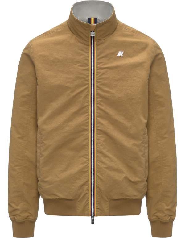 K-Way Giacca Arsene Cotton Double Brown Bistre - Beige Lt – vista principale – Master SKU KWAY_K8135PW_C03