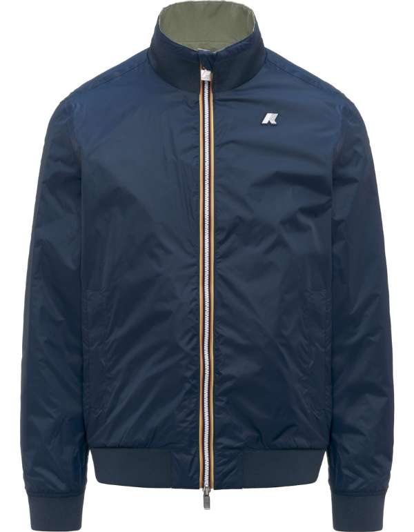 K-Way Giacca Arsene Cotton Double Green Lichen - Blue Insignia – vista principale – Master SKU KWAY_K8135PW_C44