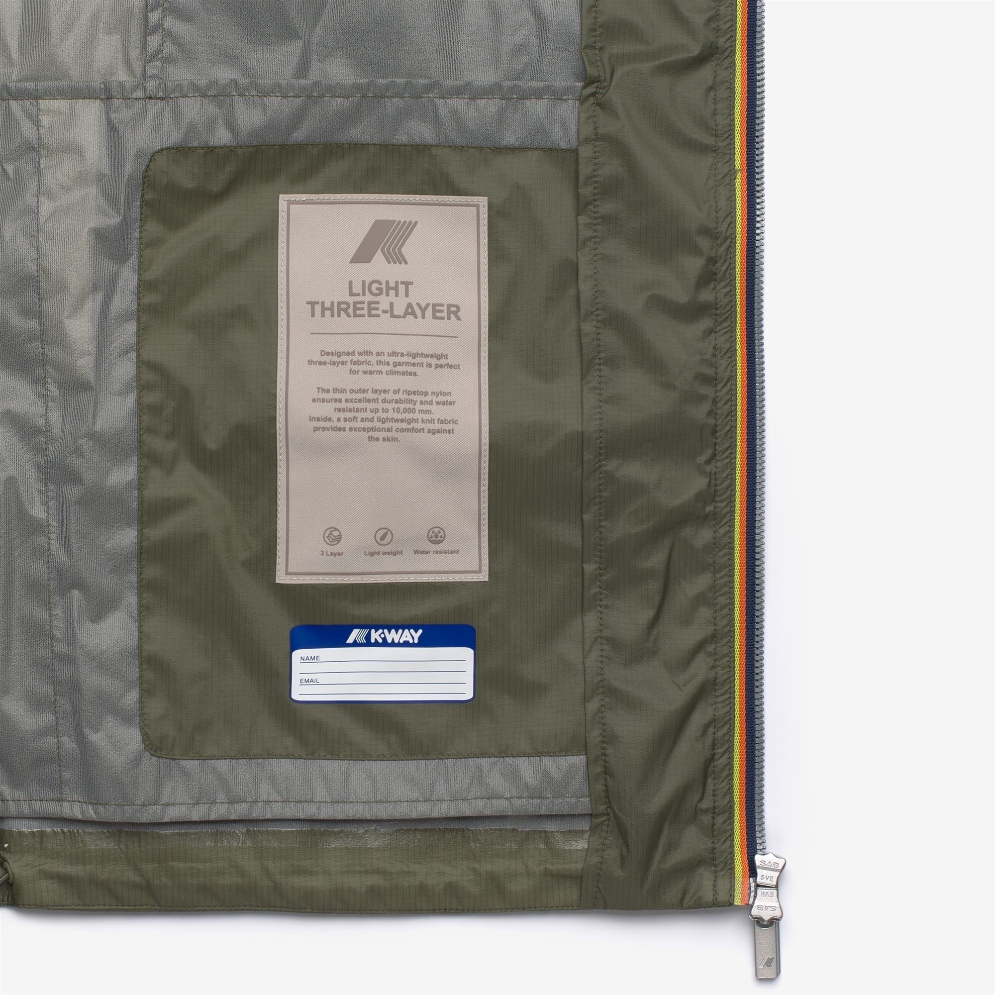 K-Way Giacca Clad Extra Light 3l Green Lichen – dettaglio prodotto 2 – Master SKU KWAY_K3134GW_V15