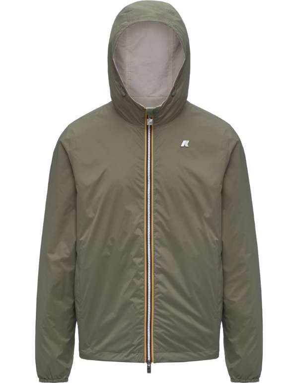 K-Way Giacca Jake Cotton Double Beige Lt - Green Lichen – vista principale – Master SKU KWAY_K51337W_B0L