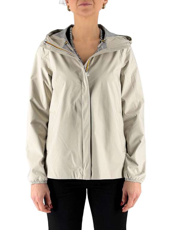 K-Way Giacca Marguerite Stretch Dot Beige Lt – vista principale – Master SKU KWAY_K31382W_634