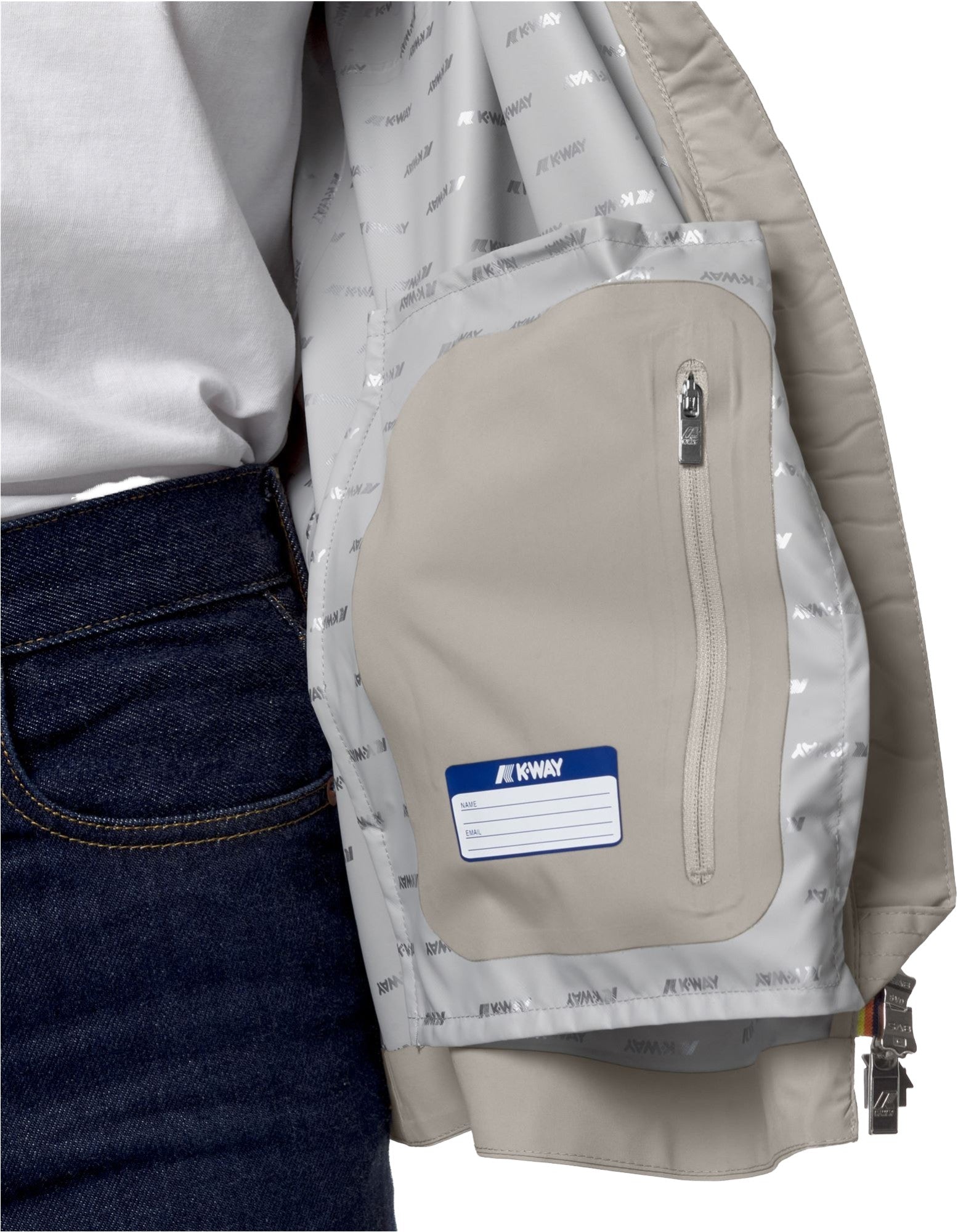 K-Way Giacca Marguerite Stretch Dot Beige Lt – dettaglio prodotto 2 – Master SKU KWAY_K31382W_634