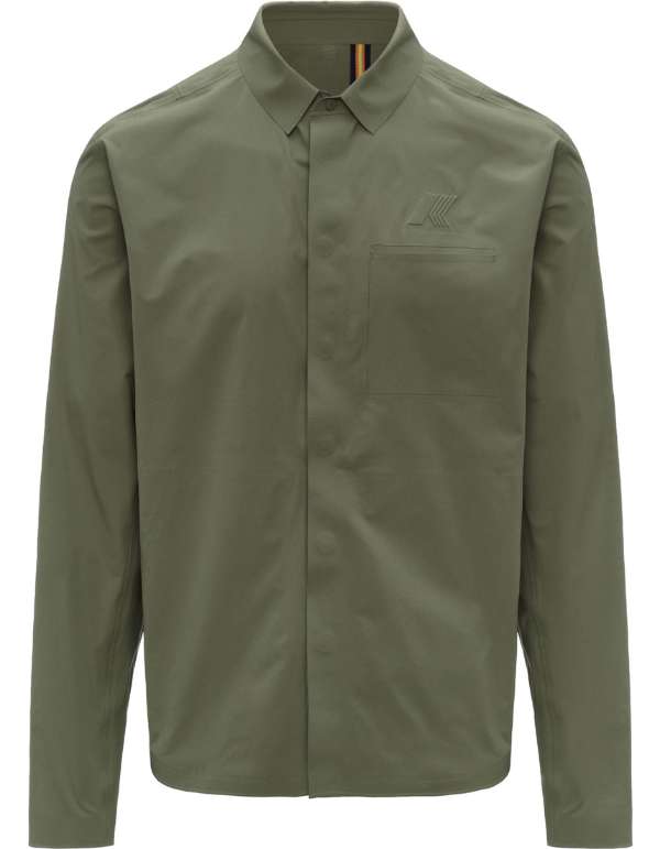 K-Way Giacca Overshirt Sharrie Tech Green Lichen – vista principale – Master SKU KWAY_K3134JW_V15