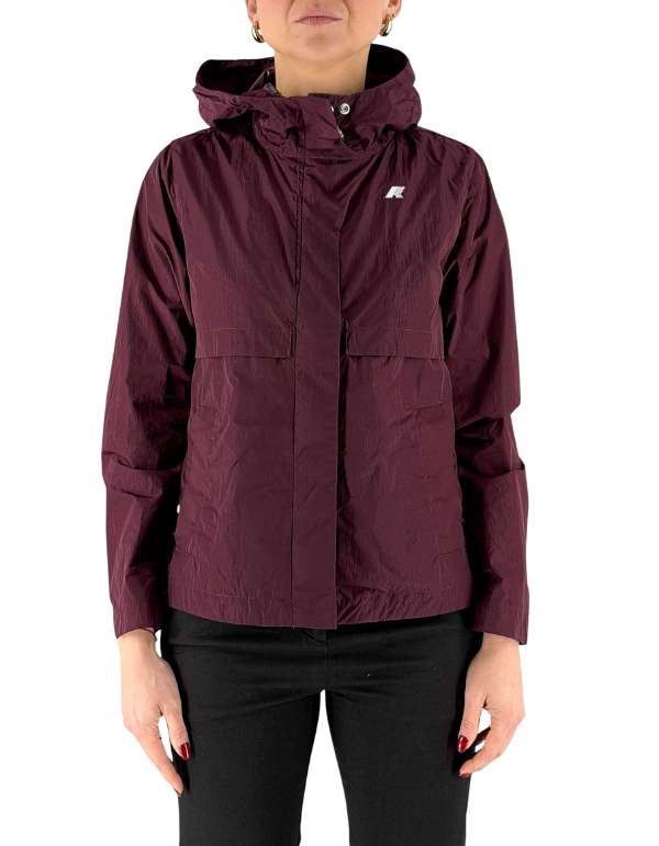 K-Way Giacca Sophile Satin Glass Violet Mauve Wine – vista principale – Master SKU KWAY_K71432W_345
