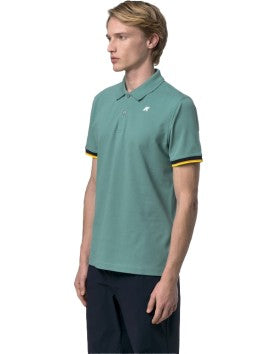 K-Way Polo Vincent Pique Green Mine – dettaglio prodotto 3 – Master SKU KWAY_K1125BW_WIC