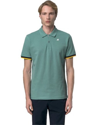K-Way Polo Vincent Pique Green Mine – dettaglio prodotto 4 – Master SKU KWAY_K1125BW_WIC