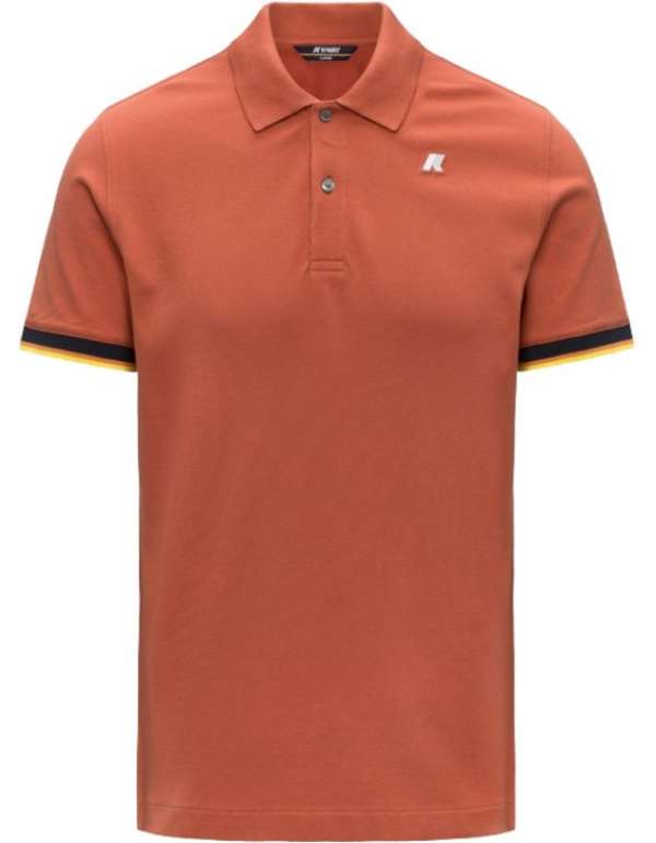 K-Way Polo Vincent Pique Orange Brownish – vista principale – Master SKU KWAY_K1125BW_896