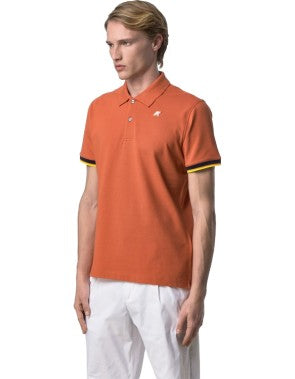 K-Way Polo Vincent Pique Orange Brownish – dettaglio prodotto 4 – Master SKU KWAY_K1125BW_896