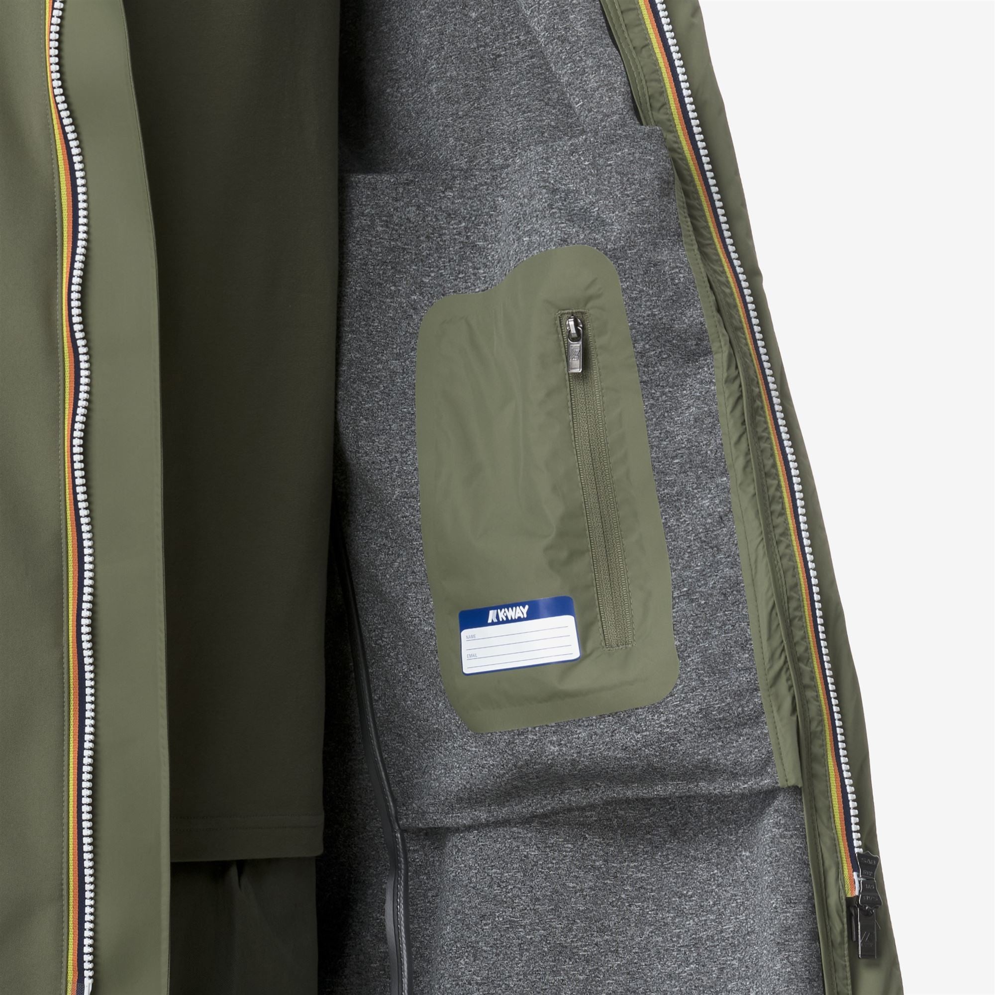 K-Way Trench Tommy Bonded Jersey Green Lichen – dettaglio prodotto 2 – Master SKU KWAY_K5126SW_V15