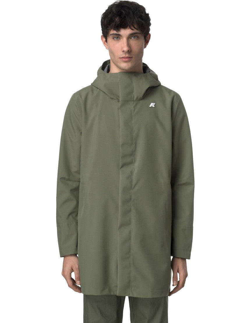 K-Way Trench Tommy Bonded Jersey Green Lichen – dettaglio prodotto 3 – Master SKU KWAY_K5126SW_V15