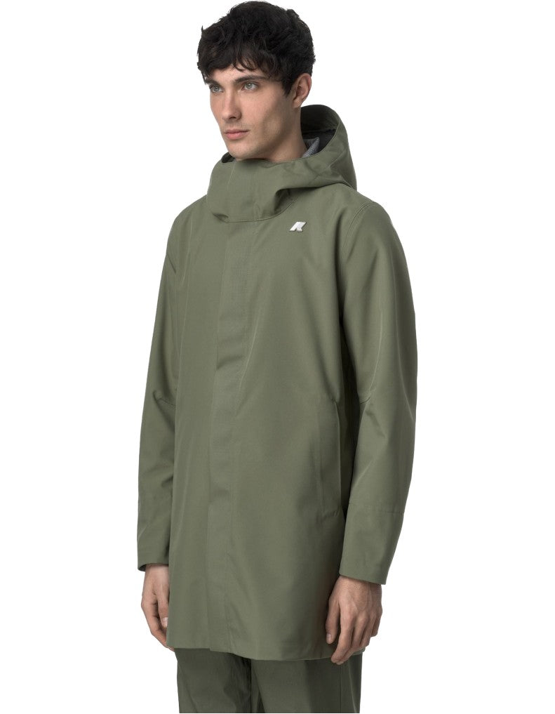 K-Way Trench Tommy Bonded Jersey Green Lichen – dettaglio prodotto 4 – Master SKU KWAY_K5126SW_V15