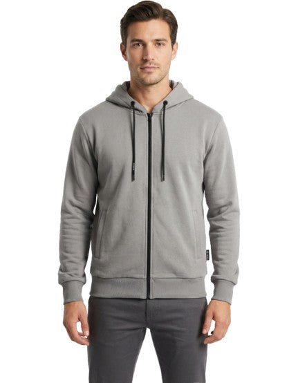Ko Samui Felpa Con Zip E Cappuccio Grigio – dettaglio prodotto 3 – Master SKU KSU_KHZX_ESSENTIAL_S6_GRIGIO
