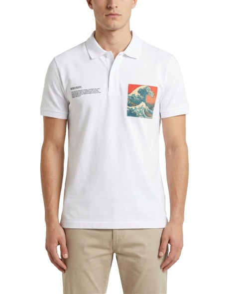 Ko Samui Polo In Piquet 100% Cotone Hokusai – dettaglio prodotto 2 – Master SKU KSU_KOSX_S744_HOKUJP_BIANCO