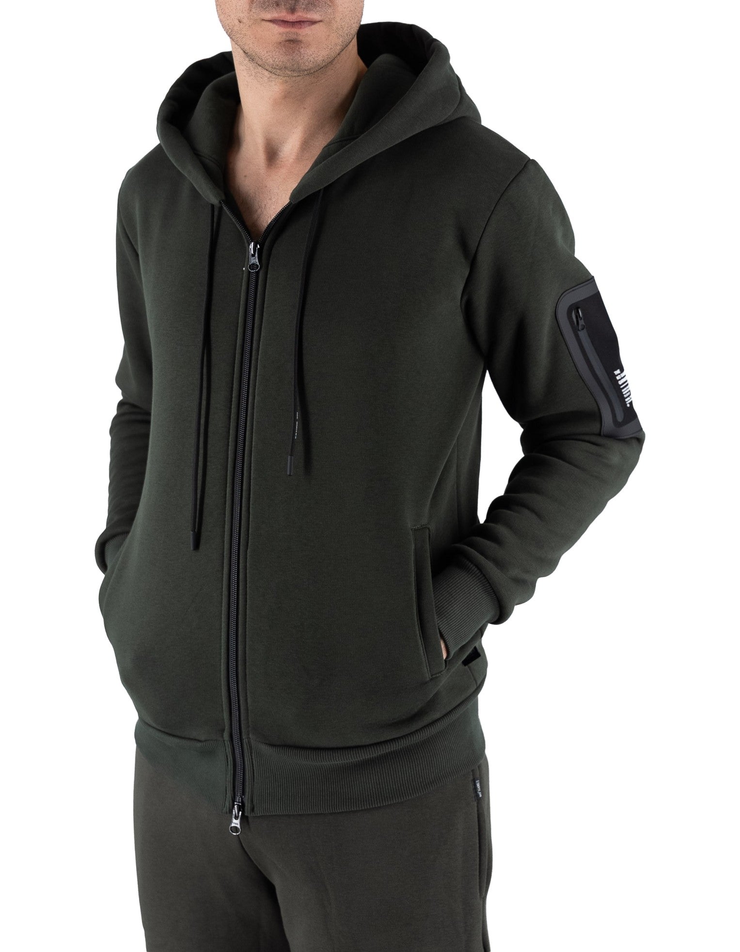 Ko Samui Repocket Full Zip Hoodie Military – vista principale – Master SKU KSU_KHZW_W128_REPOCKET_MILITARY