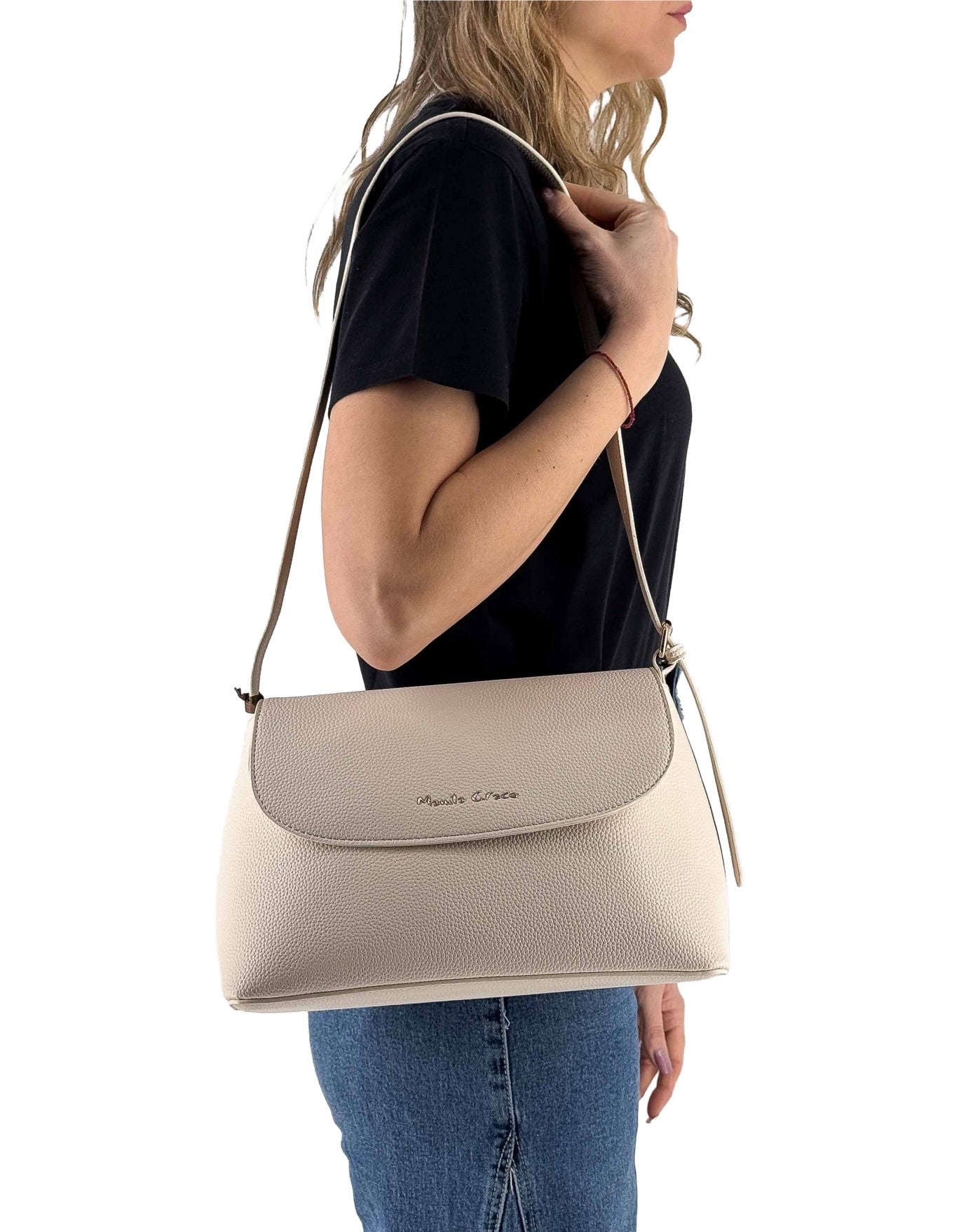 Manila Grace Borsa Everyday Bag Media Avorio Ma148 – vista principale – Master SKU MNG_B811EU_MA148_AVORIO