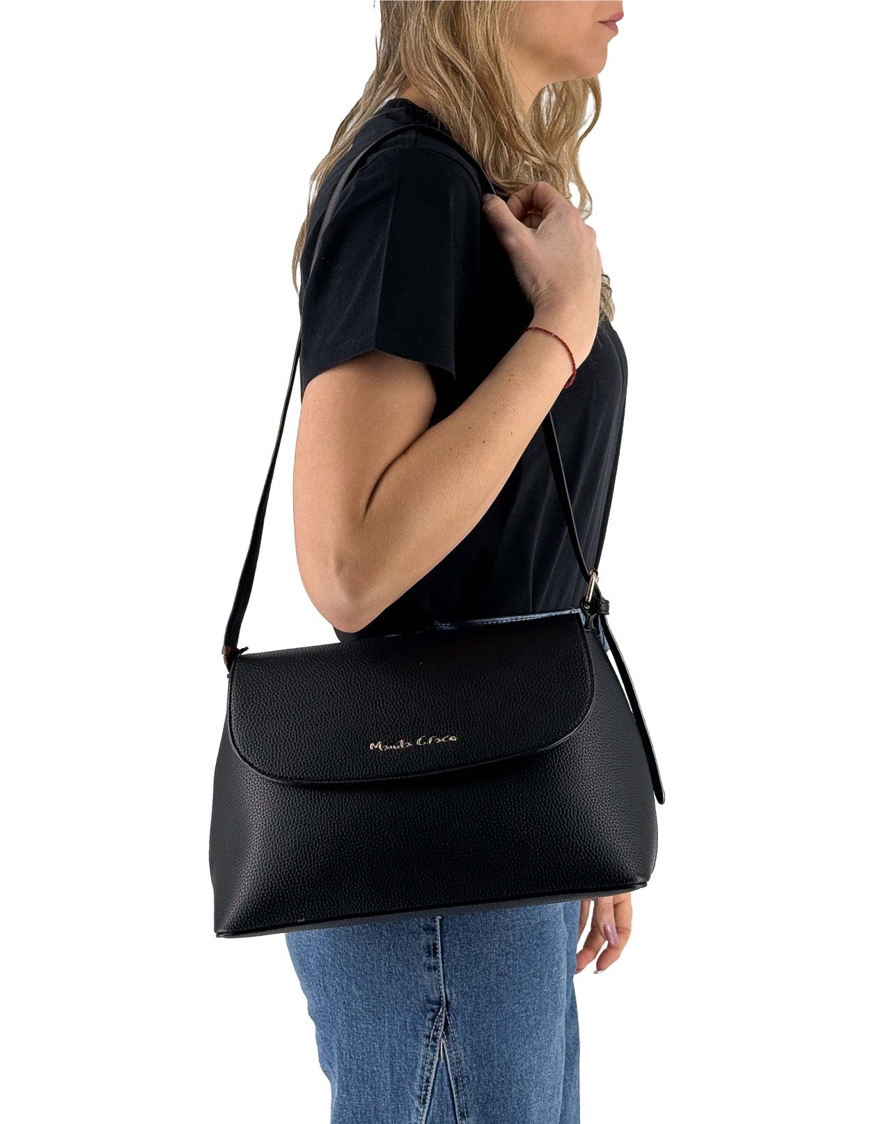 Manila Grace Borsa Everyday Bag Media Nero Ma001 – vista principale – Master SKU MNG_B811EU_MA001_NERO