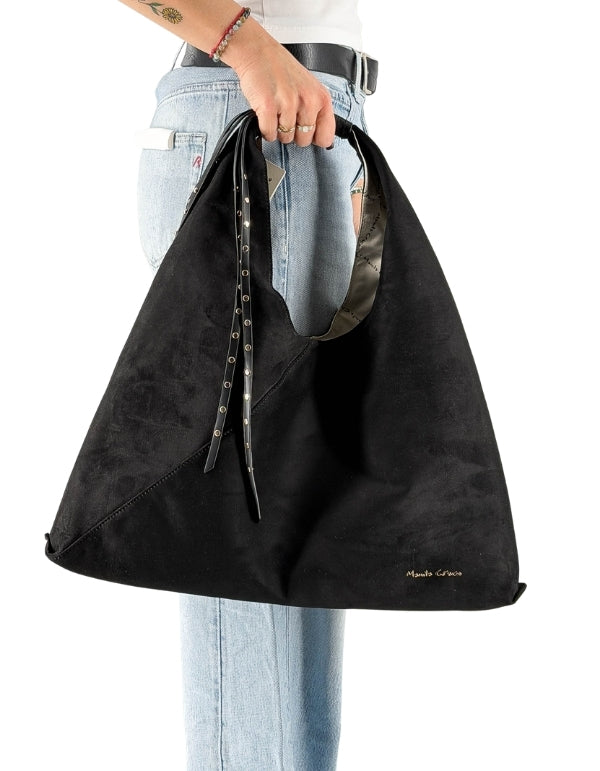 Manila Grace Borsa Sac Bag Frange Nero – dettaglio prodotto 4 – Master SKU MNG_B822EU_MA001_NERO