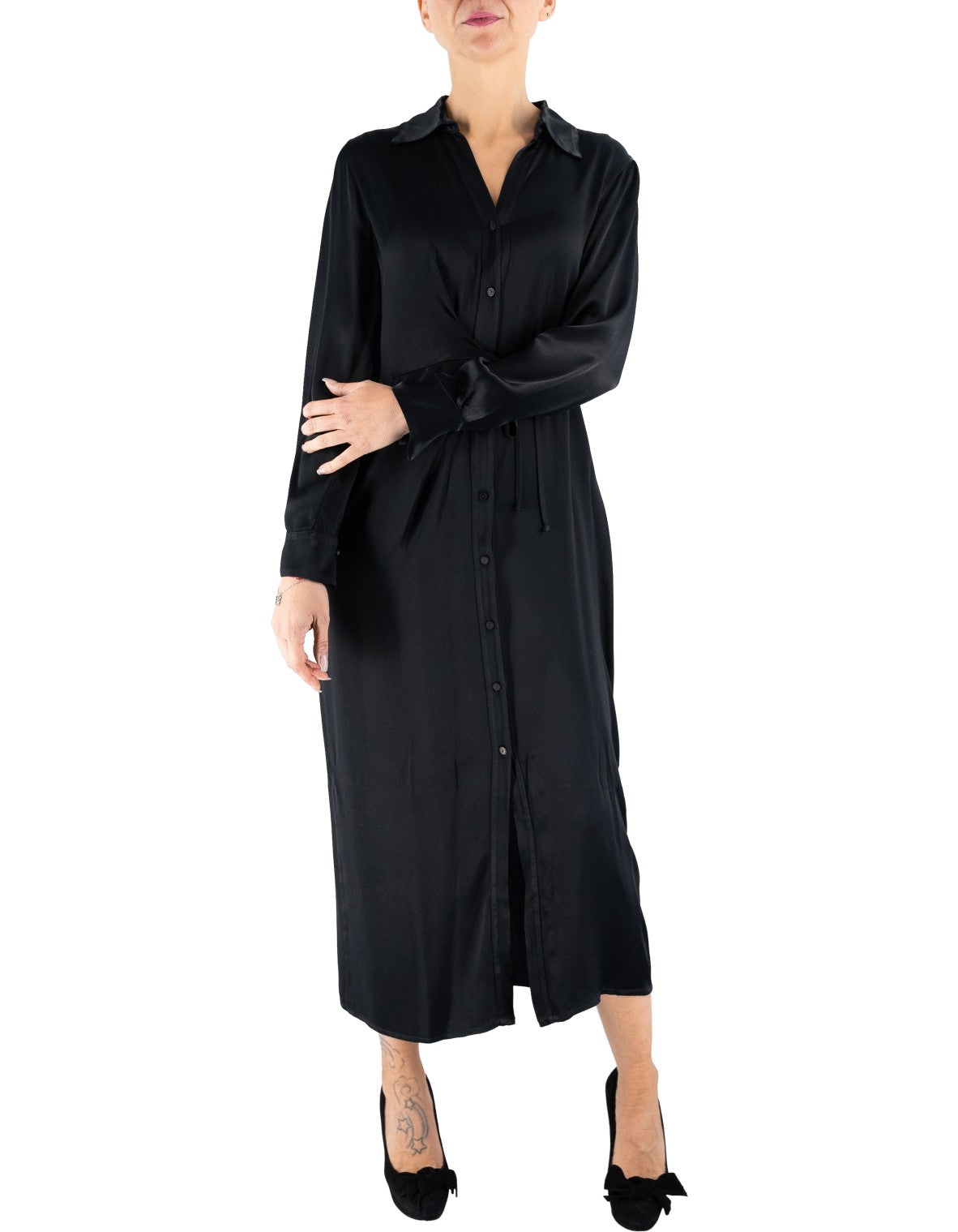 Manila Grace Chemisier Manica Lunga Nero – vista principale – Master SKU MNG_A118VU_MA001