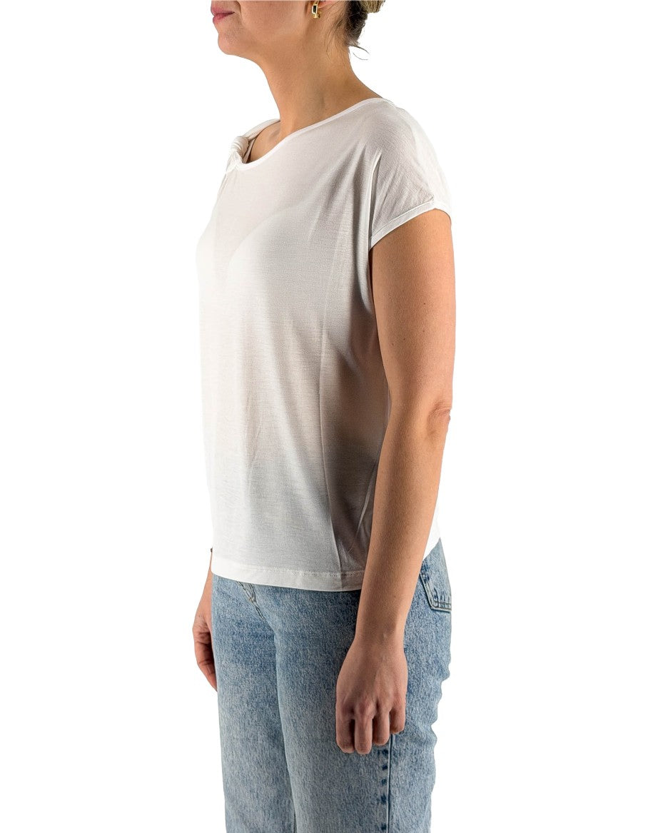 Manila Grace T-shirt Con Nodo Bianca Ma148 – dettaglio prodotto 3 – Master SKU MNG_T033VU_MA148_AVORIO