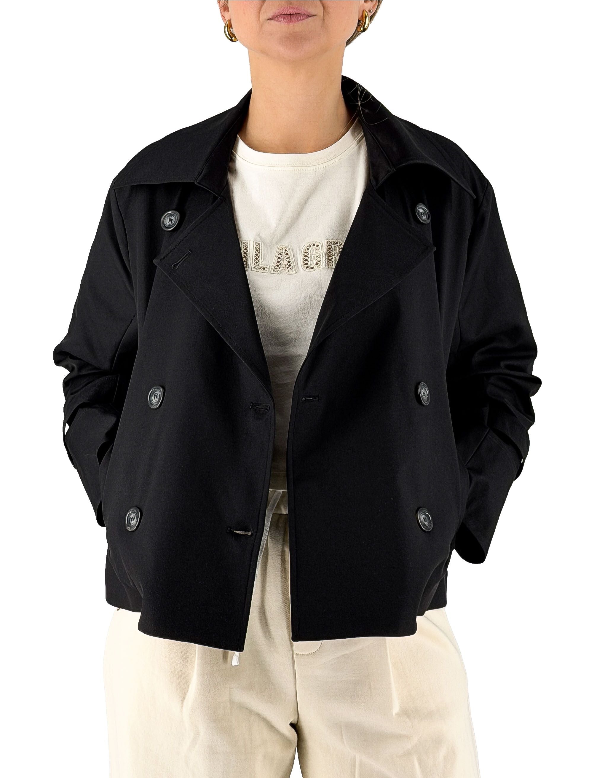 Manila Grace Trench Corto Ma001 Nero – dettaglio prodotto 4 – Master SKU MNG_K082PU_MA001_NERO