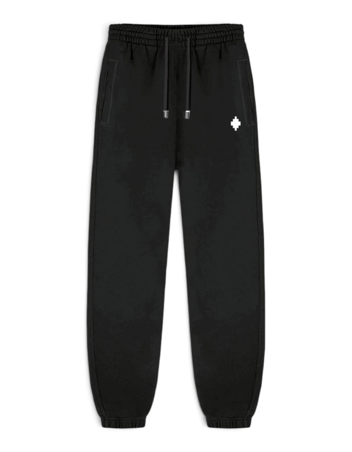 Marcelo Burlon Pantalone Donna Oversize in Felpa Nero 26ICM30253