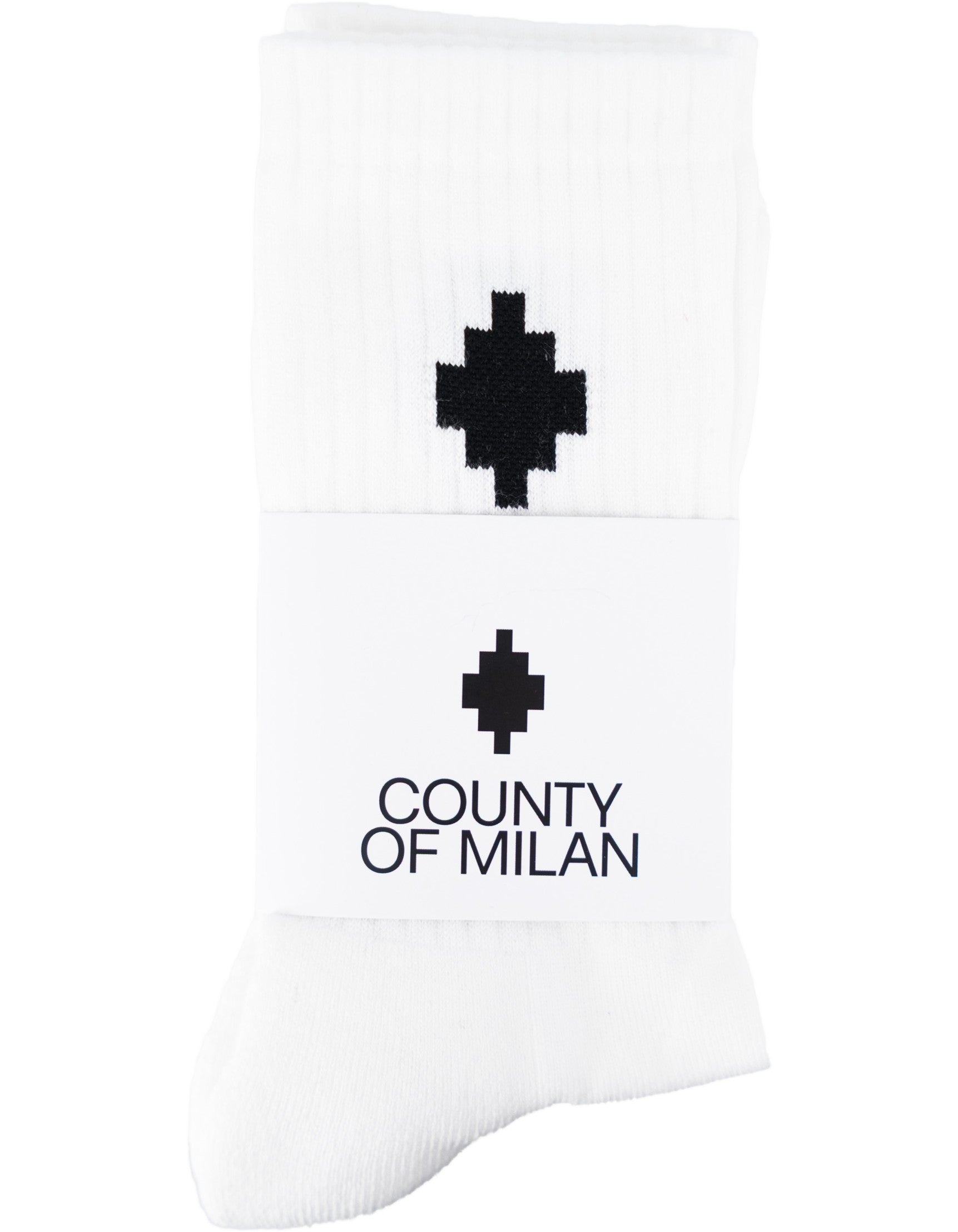 Marcelo Burlon - County Of Milan Calza bianco / Nero – vista principale – Master SKU MBU_COMAF250207UNICA0042_UNICABIANCO_NERO