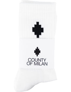 Marcelo Burlon - County Of Milan Calza bianco / Nero – vista principale – Master SKU MBU_COMAF250207UNICA0042_UNICABIANCO_NERO