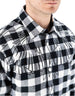 Marcelo Burlon - County Of Milan Camicia In Flanella Check Nero/bianco/grigio – vista principale – Master SKU MBU_F5CAMASI032_110