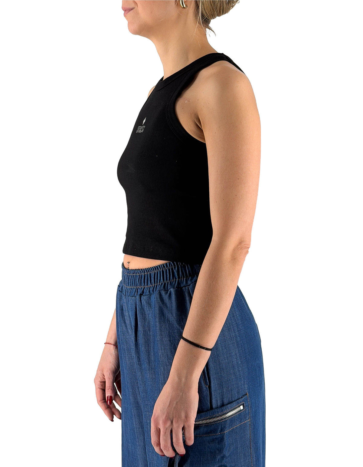 Marcelo Burlon - County Of Milan Canotta Donna In Costina Nero – dettaglio prodotto 3 – Master SKU MBU_26ECM30137_NERO