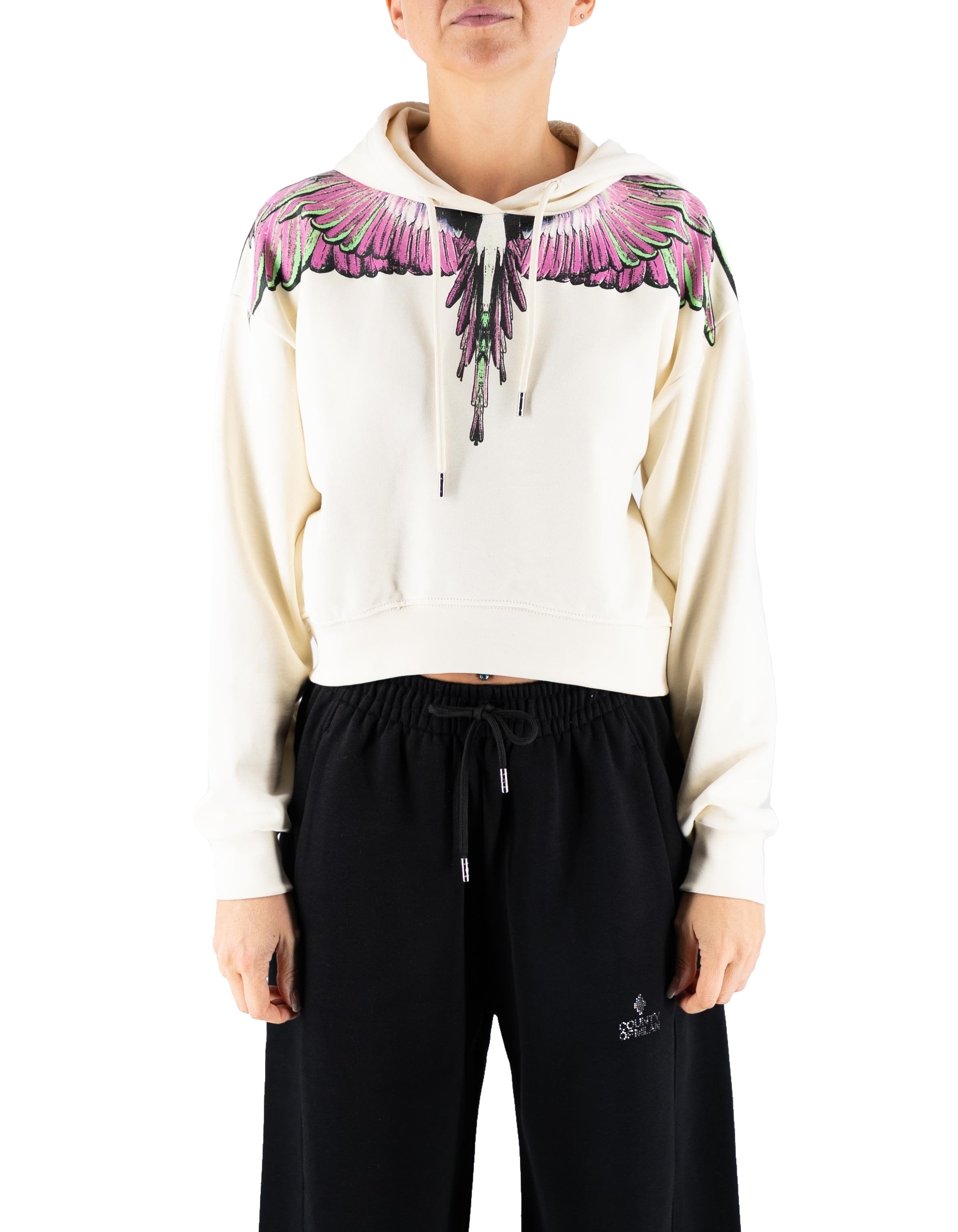 Marcelo Burlon - County Of Milan Felpa Con Cappuccio Latte-pink Wings – dettaglio prodotto 2 – Master SKU MBU_25ICM30000_LATTE-PINK_WINGS
