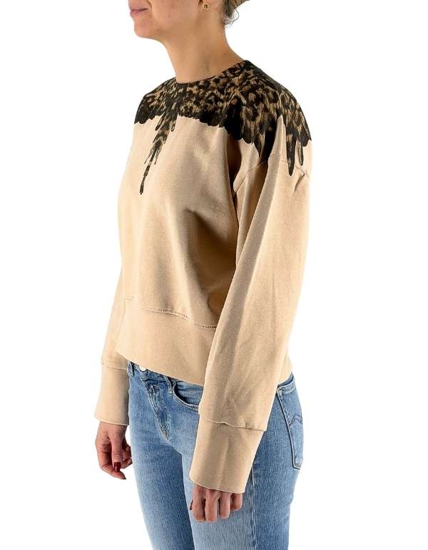 Marcelo Burlon - County Of Milan Felpa Donna Wings Leo In Cotone, Beige – dettaglio prodotto 5 – Master SKU MBU_26ECM30169_BEIGE