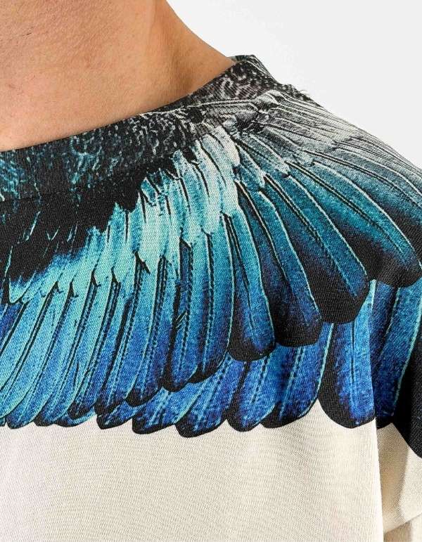 Marcelo Burlon - County Of Milan T-shirt man Wings Cocco/coconut – dettaglio prodotto 3 – Master SKU MBU_S6CMMATH022_412