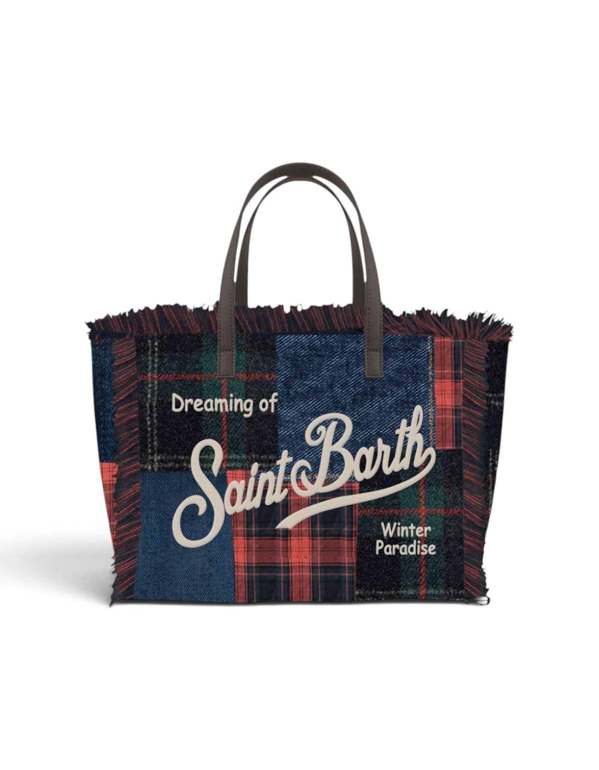 Borsa Colette Wool Patchwork Denim Tartan MC2 Saint Barth - fronte