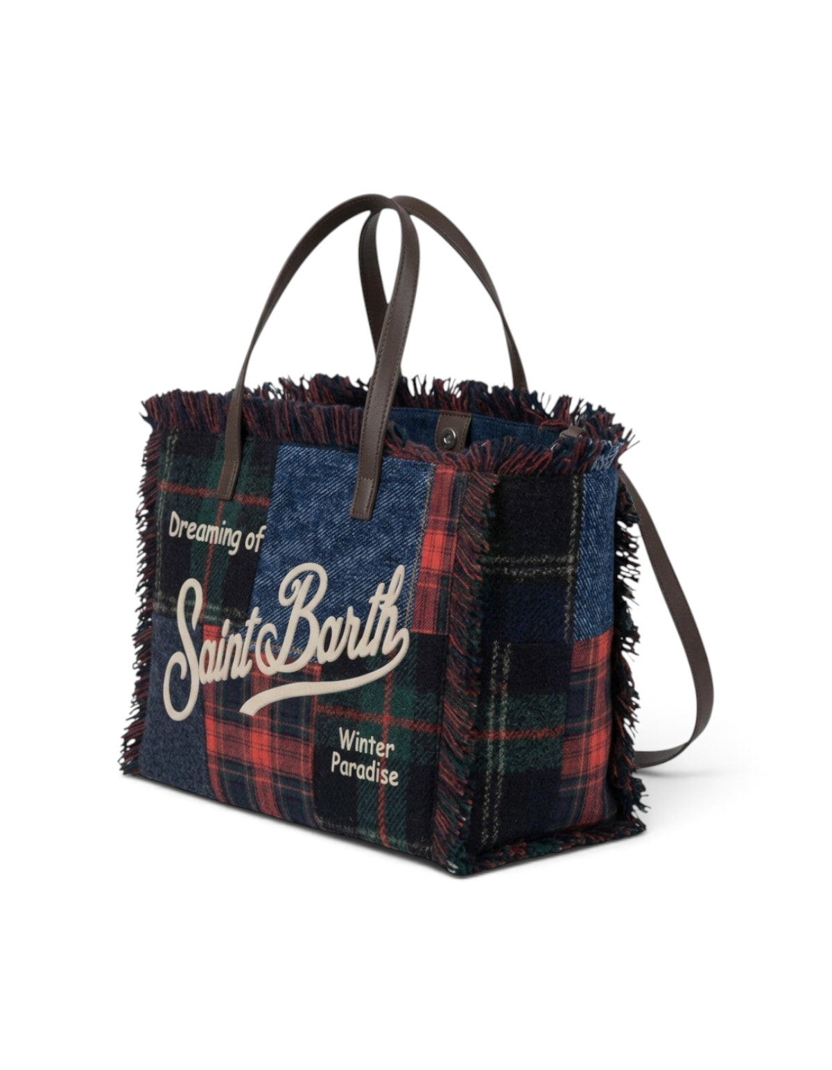 Borsa Colette Wool Patchwork Denim Tartan MC2 Saint Barth - lato