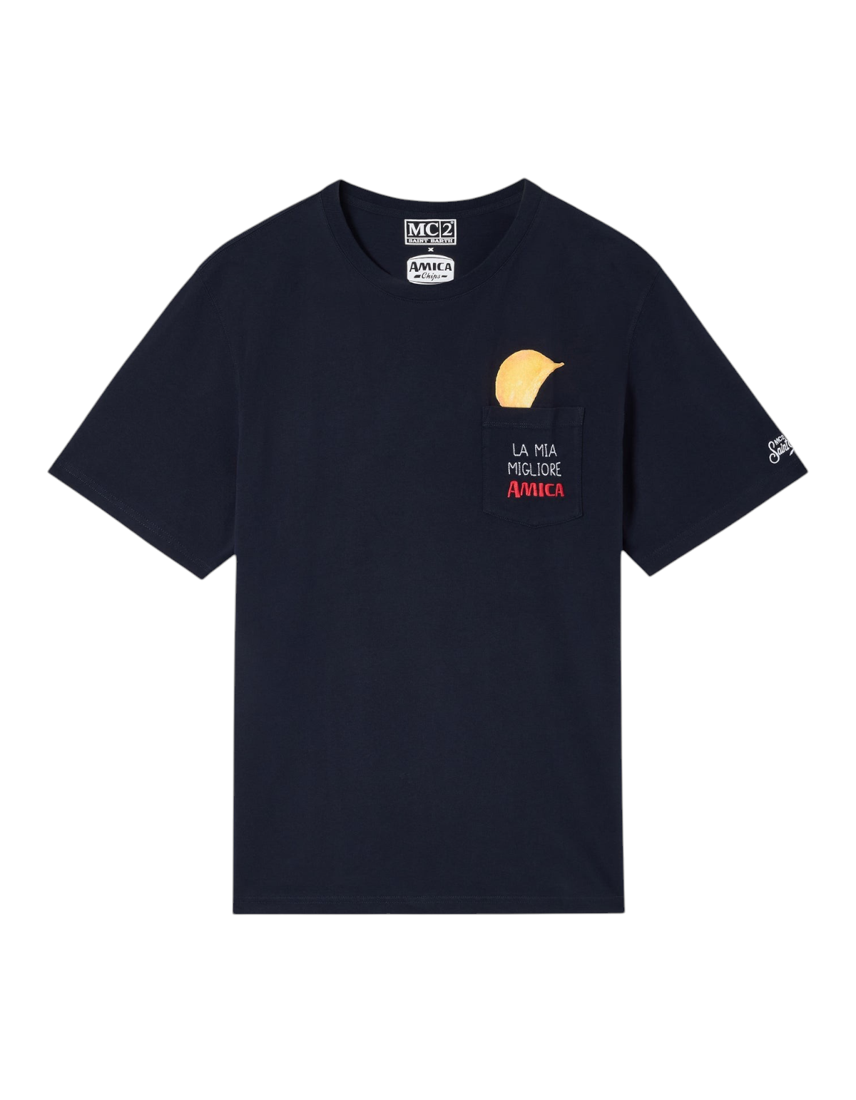 T-shirt Connor Amica Chips blu navy MC2 Saint Barth - fronte