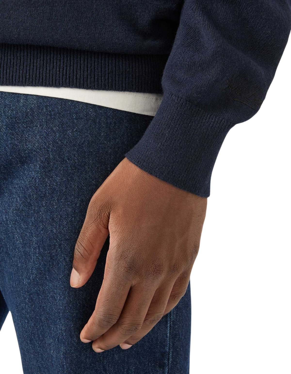 Maglione Heron Light Non Voglio Mica La Luna MC2 Saint Barth - dettaglio manica