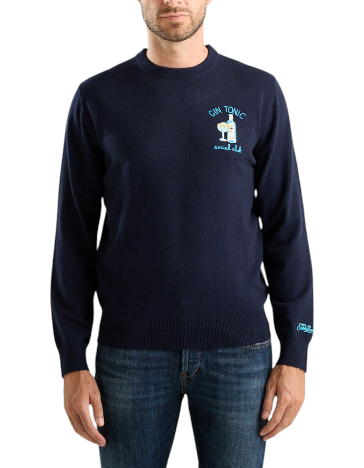 MC2 Saint Barth Maglione Heron Light Gin Tonic Social Club Blu Navy