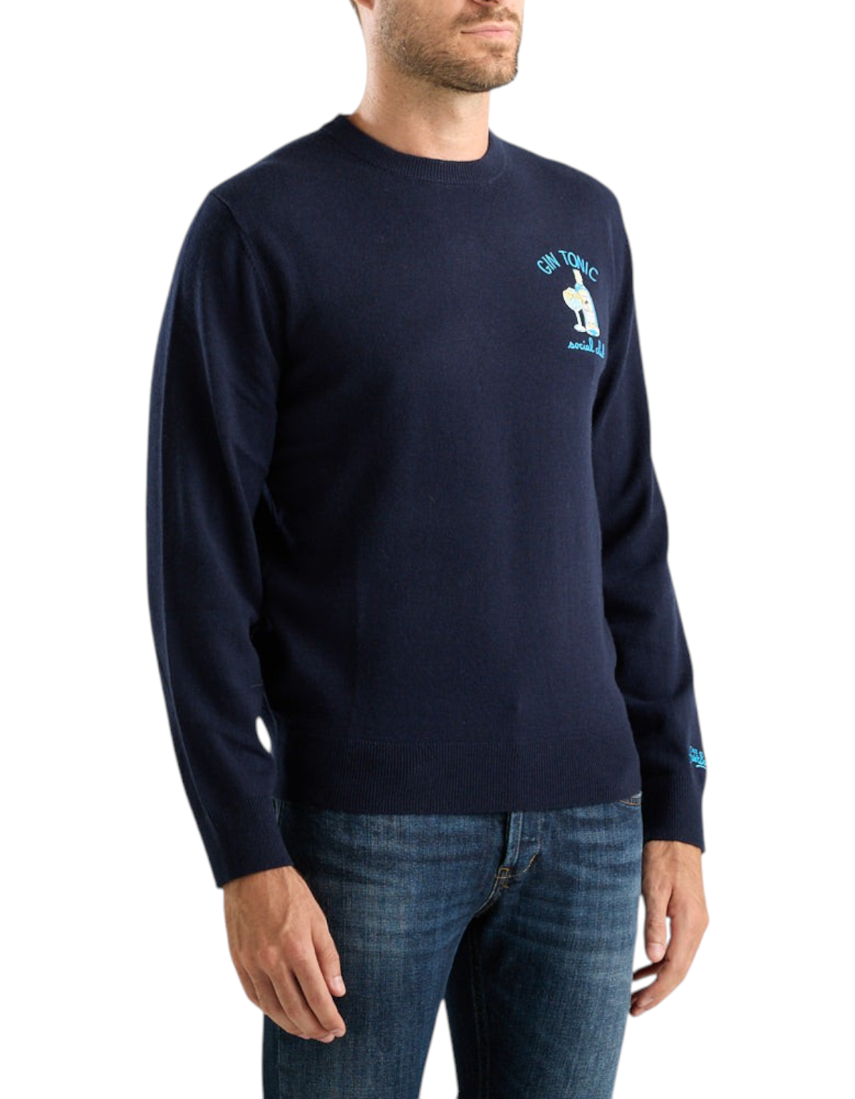 MC2 Saint Barth Maglione Heron Light Gin Tonic Social Club Blu Navy