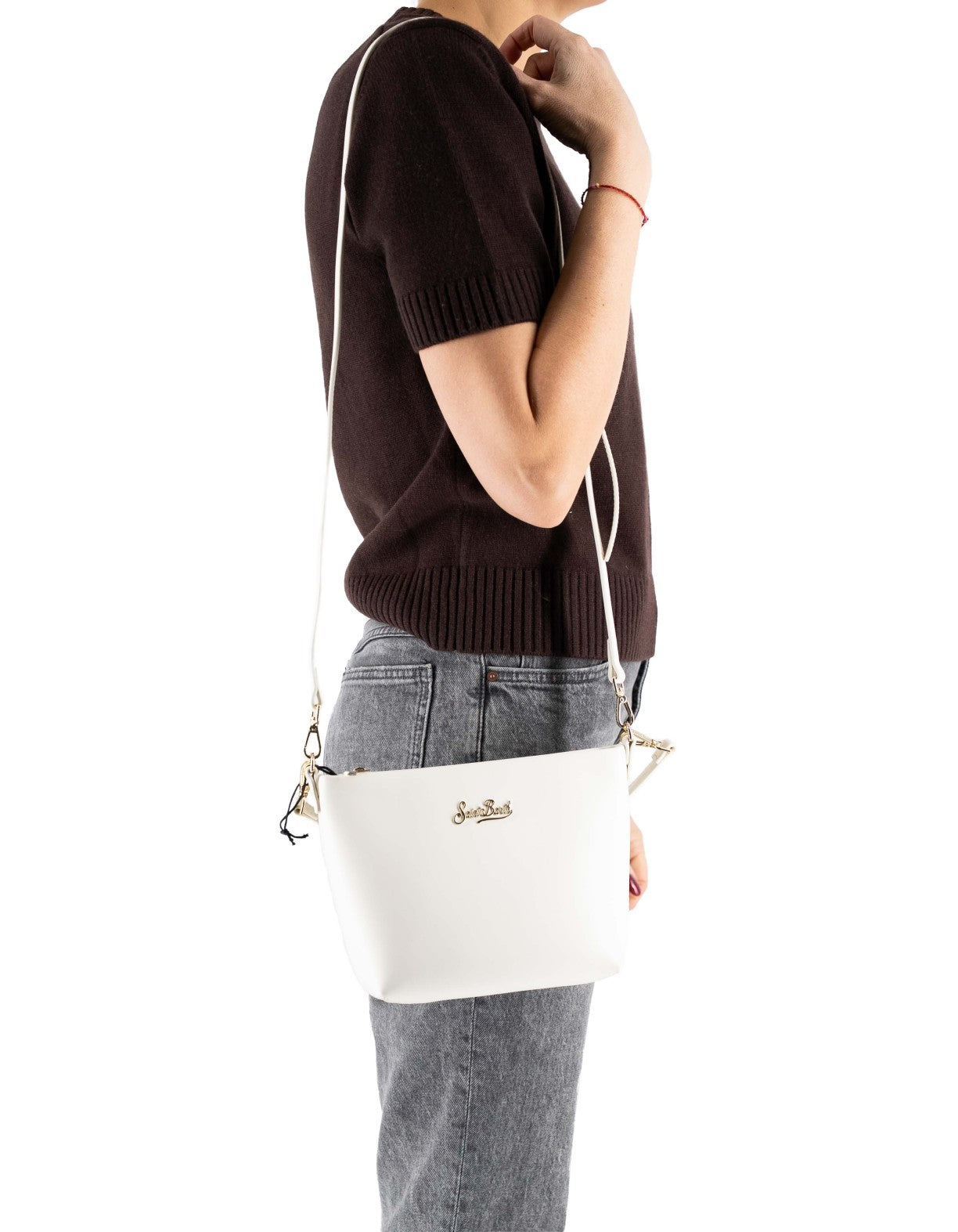 MC2 Saint Barth Aline bag In Vera Pelle Bianca – vista principale – Master SKU MC2_ALI0034_00499I