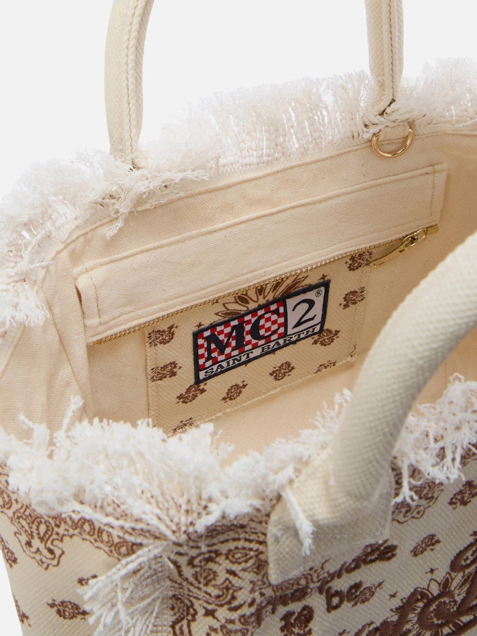 MC2 Saint Barth Borsa a Mano con Tracolla Colette Bandana Round Beige 10 Emb – dettaglio prodotto 2 – Master SKU MC2_COL0001_02565L