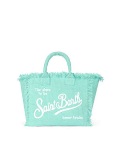 MC2 Saint Barth Borsa a Mano con Tracolla Colette In Lino Verde Acqua – vista principale – Master SKU MC2_COL0018 01182H