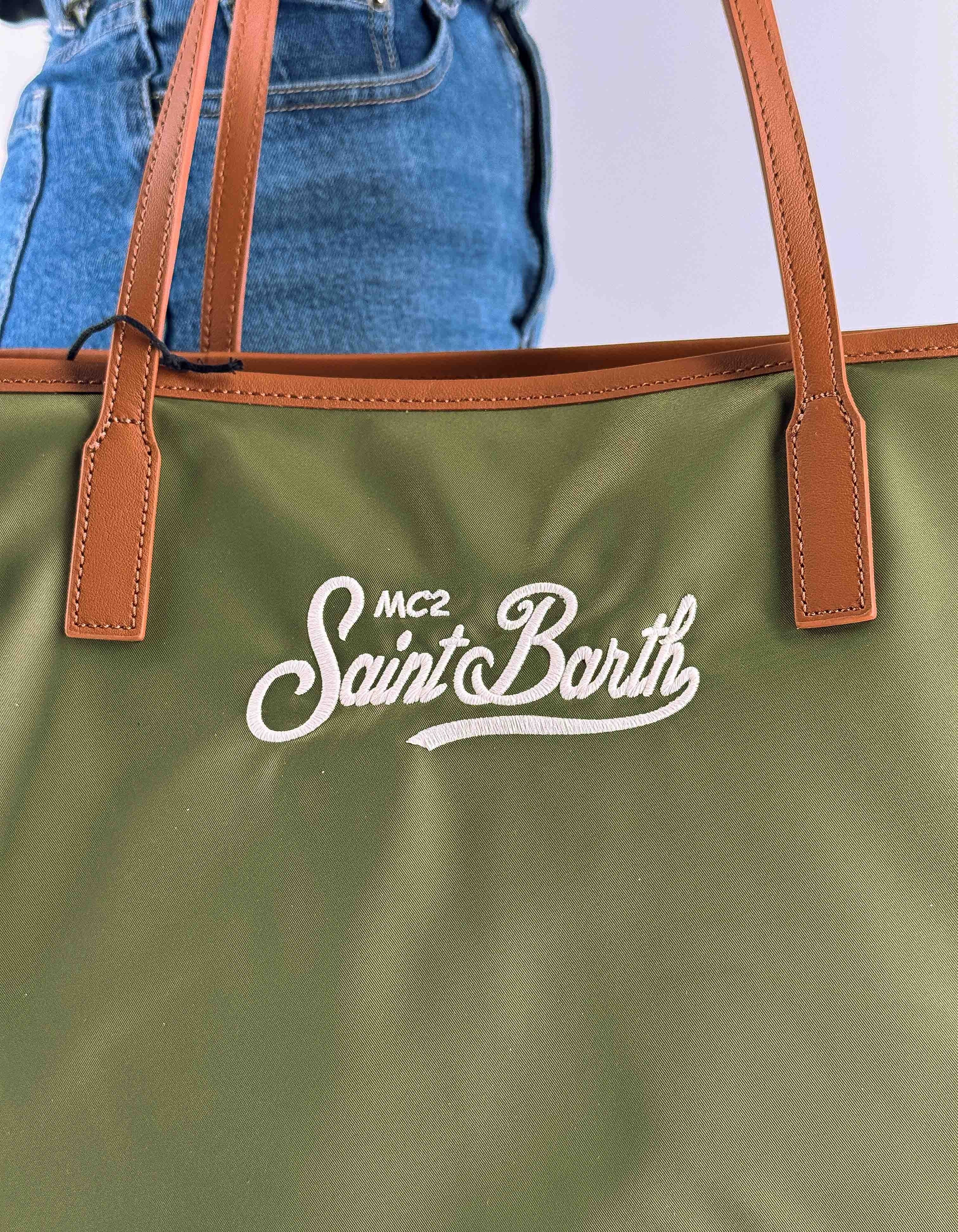 MC2 Saint Barth Borsa A Spalla City Bag Nylon Verde 5218 Emb – dettaglio prodotto 2 – Master SKU MC2_CB0002_00219L