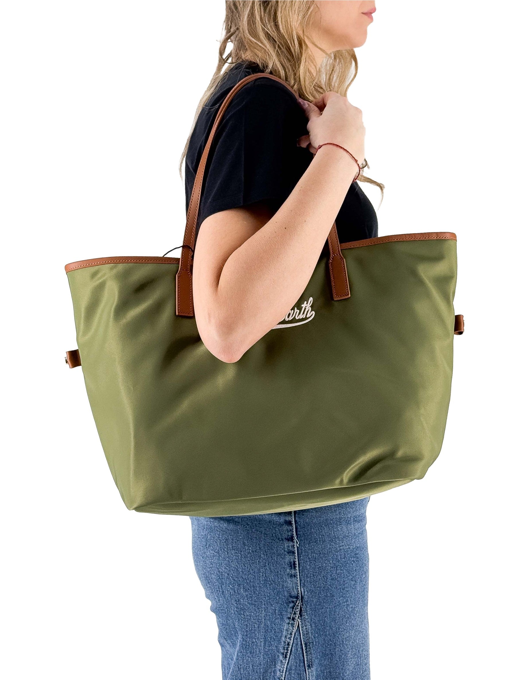 MC2 Saint Barth Borsa A Spalla City Bag Nylon Verde 5218 Emb – dettaglio prodotto 3 – Master SKU MC2_CB0002_00219L