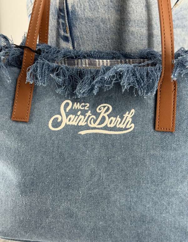 MC2 Saint Barth Borsa City Bag Mid Fringe Denim – dettaglio prodotto 2 – Master SKU MC2_CBMF001_00436L