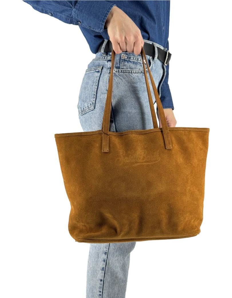 MC2 Saint Barth Borsa City Bag Suede Camel – vista principale – Master SKU MC2_CB0003_00250L