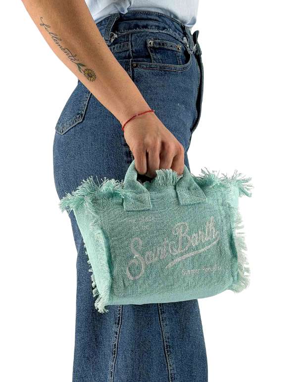 MC2 Saint Barth Borsa Vanity Mini In Lino Verde Acqua – vista principale – Master SKU MC2_VAMI008 01182H