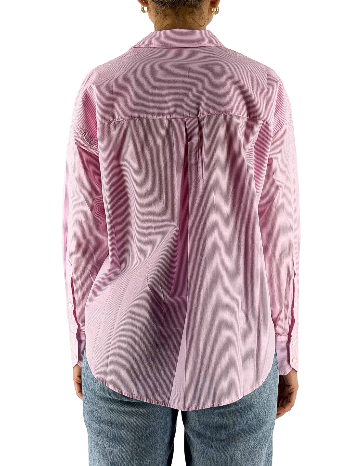 MC2 Saint Barth Camicia Cristal Cotton Stripes Micro V Rosa – dettaglio prodotto 5 – Master SKU MC2_CYS0001_00703L