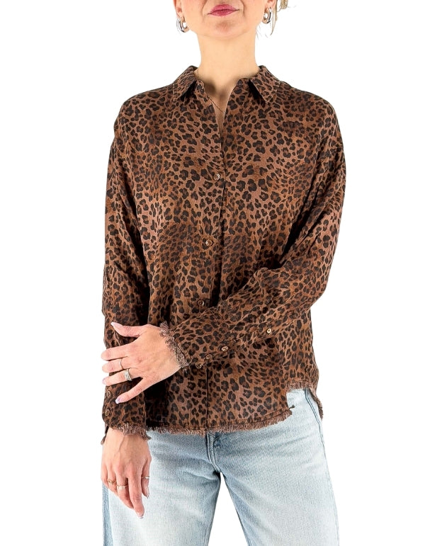 MC2 Saint Barth Camicia Cristal Linen Sand Leopard 19 Fringe – vista principale – Master SKU MC2_CYS0001_07842L