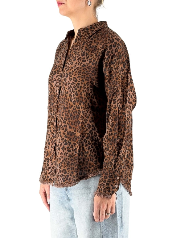 MC2 Saint Barth Camicia Cristal Linen Sand Leopard 19 Fringe – dettaglio prodotto 4 – Master SKU MC2_CYS0001_07842L