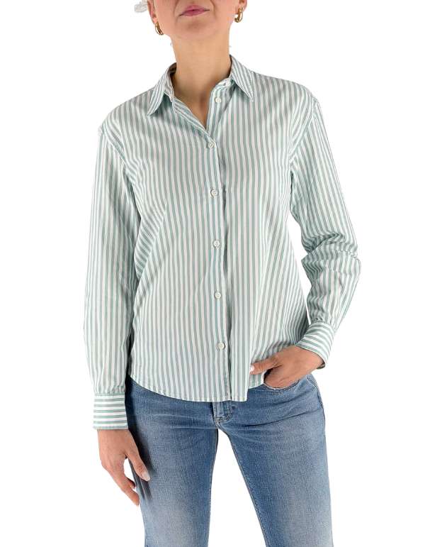 MC2 Saint Barth Camicia Donna Meredith Cotton Sb Stripes V 53 Emb – vista principale – Master SKU MC2_MDH001_00722L